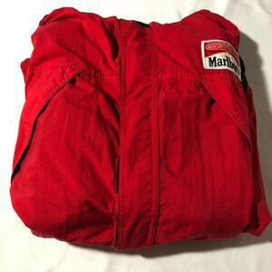 Vintage Marlboro adventure team red hooded windbreaker jacket mens XL 80s